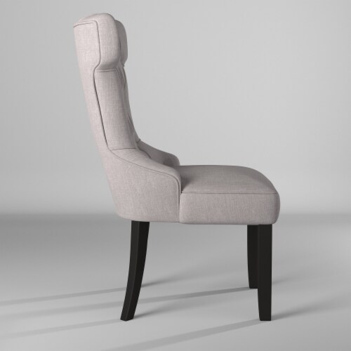 Alpine Furniture Manchester Set of 2 Wood Dining Side Chairs in Light Grey-Black Perspective: top