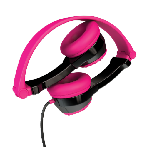 JLab Audio JBuddies Kids Folding Headphones - Black/Pink Perspective: top