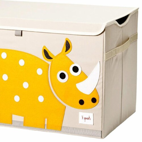 3 Sprouts Kids Toy Chest - Storage Trunk for Boys and Girls Room, Rhino Perspective: top
