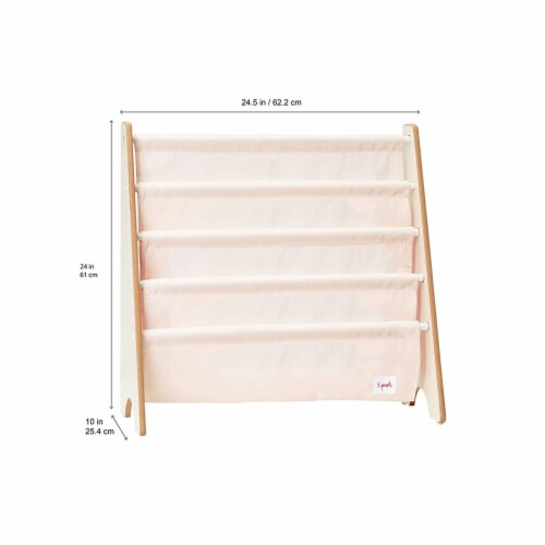 3 Sprouts Book Rack – Kids Storage Shelf Organizer Baby Room Bookcase Furniture, Elephant Perspective: top