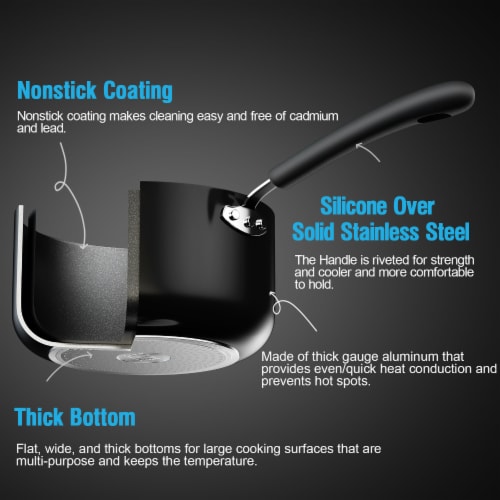 Cook N Home Pots and Pans Nonstick Kitchen Cookware Set with Stay Cool Handle Perspective: top
