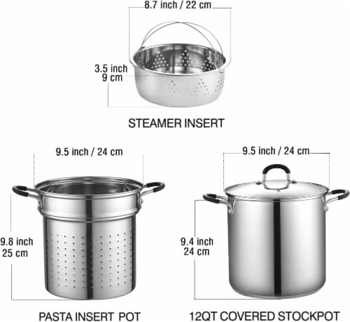 4pcs Stainless Steel Multi-functional Fryer & Pasta Pot With