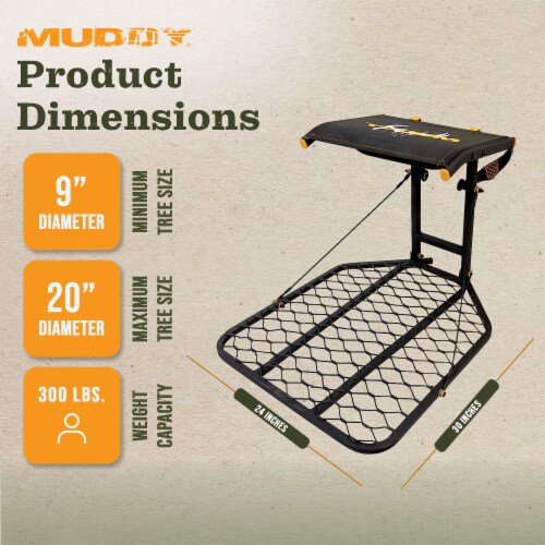 Muddy The Boss Wide Stance Hang On 1 Person Deer Hunting Tree Stand Platform Perspective: top