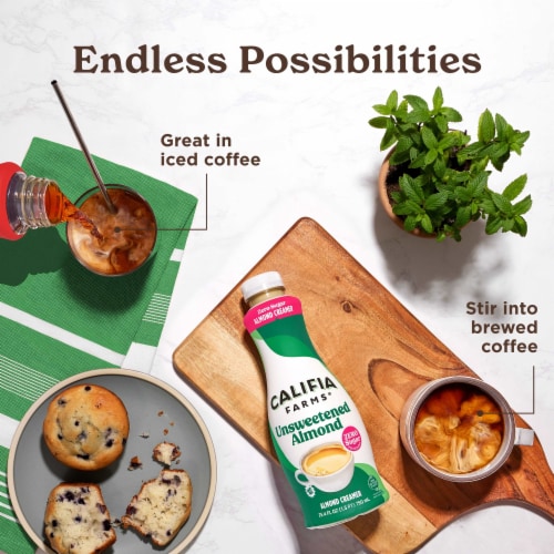Califia Farms® Unsweetened Almond Milk Coffee Creamer Perspective: top