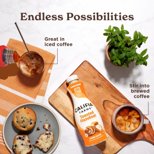 Califia Farms® Toasted Hazelnut Almond Milk Coffee Creamer Perspective: top