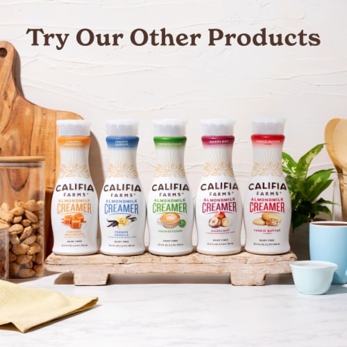 Califia Farms® Cookie Butter Dairy Free Almond Milk Coffee Creamer Perspective: top