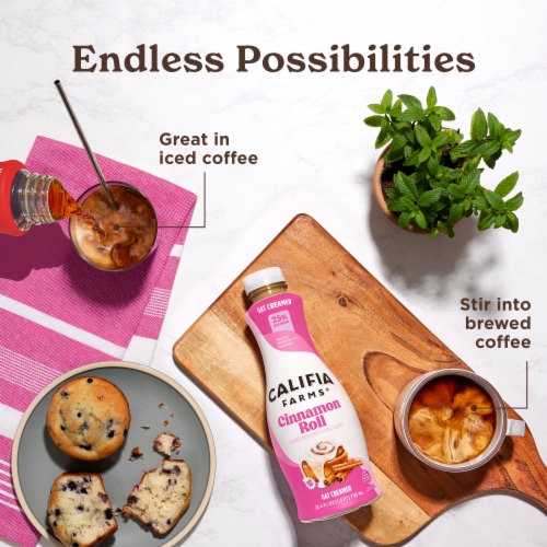 Califia Farms® Cinnamon Roll Oat Milk Coffee Creamer Perspective: top