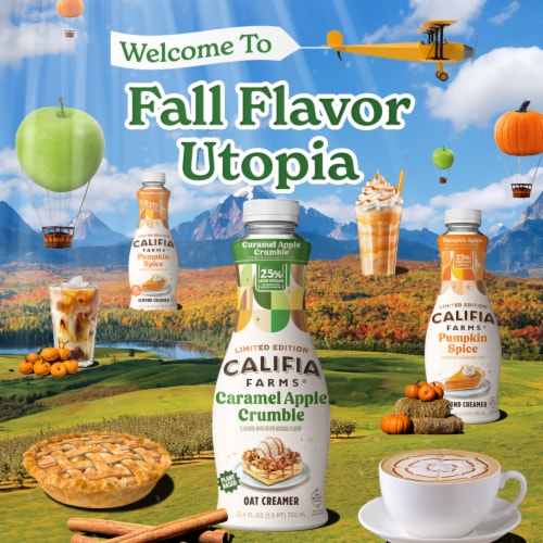 Califia Farms® Caramel Apple Crumble Oat Milk Coffee Creamer Perspective: top