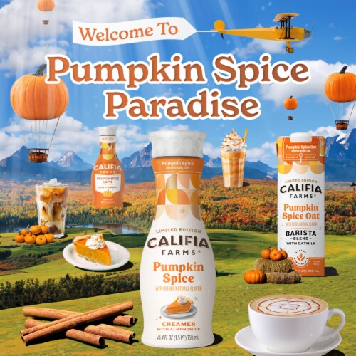 Califia Farms® Pumpkin Spice Oat Barista Blend with Oat Milk Perspective: top
