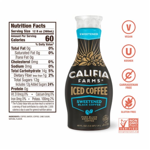 Califia Farms® Sweetened Iced Coffee Perspective: top