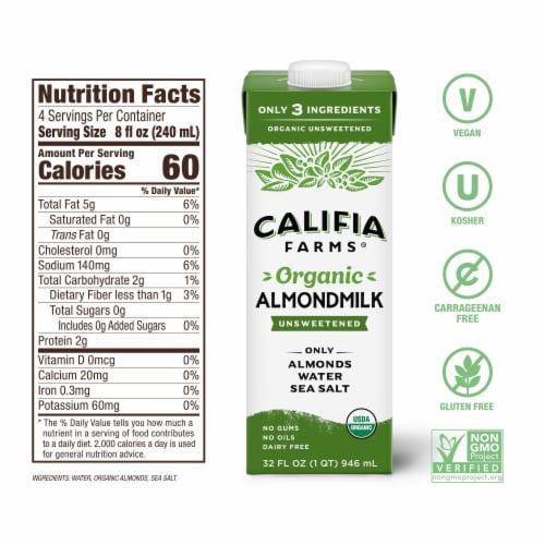 Califia Farms® Organic Almondmilk Perspective: top