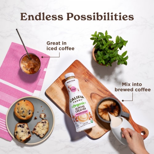Califia Farms® Organic Brown Sugar Almond Milk Coffee Creamer Perspective: top