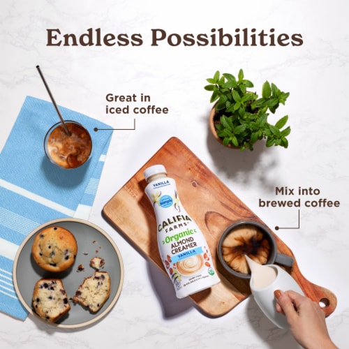 Califia Farms® Organic Vanilla Almond Milk Coffee Creamer Perspective: top