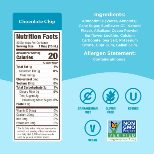 Califia Farms® Chocolate Chip Cookie Almond Milk Coffee Creamer Perspective: top