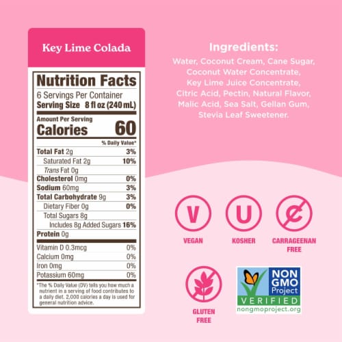 Califia Farms® Key Lime Colada Juice Refresher Perspective: top
