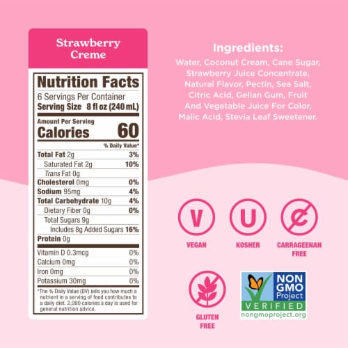 Califia Farms® Strawberry Creme Juice Refresher Perspective: top