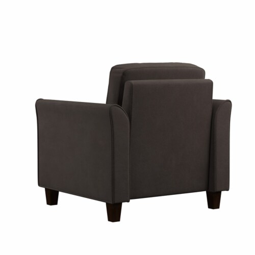LifeStyle Solutions New Haven Chair in Coffee Microfiber Upholstery Perspective: top