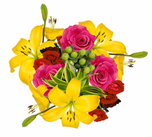 Rose/Lily Summer Bouquet - Assorted Perspective: top