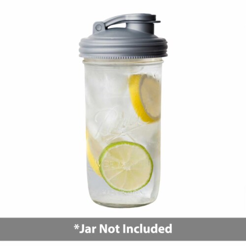 reCAP® Mason Jars Lid POUR cap | Wide Mouth | Silver | Set of 3 Perspective: top