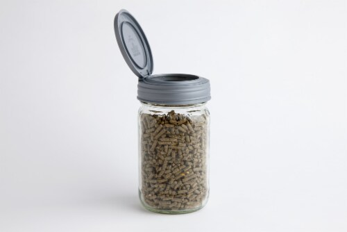 reCAP® Mason Jars lid FLIP cap | Regular Mouth | Silver Perspective: top