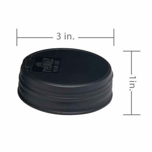 reCAP® Mason Jars lid FLIP cap | Regular Mouth | Black Perspective: top