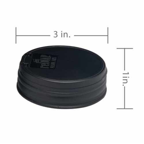 reCAP® Mason Jars lid FLIP cap | Regular Mouth | Black Perspective: top