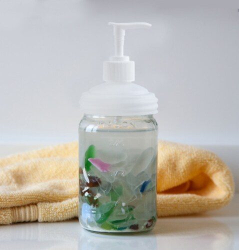 reCAP® Mason Jars Soap Dispenser Lid & Pump Cap, Regular Mouth, Natural Perspective: top