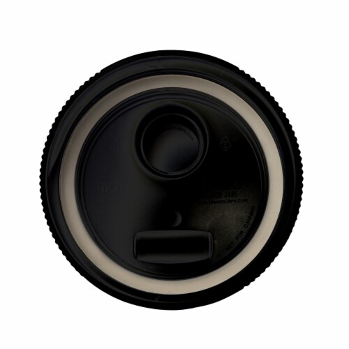 reCAP® Mason Jars Lid POUR cap | Regular Mouth | Black Perspective: top