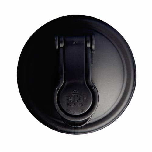 reCAP® Mason Jars Lid POUR cap | Regular Mouth | Black | Set of 3 Perspective: top