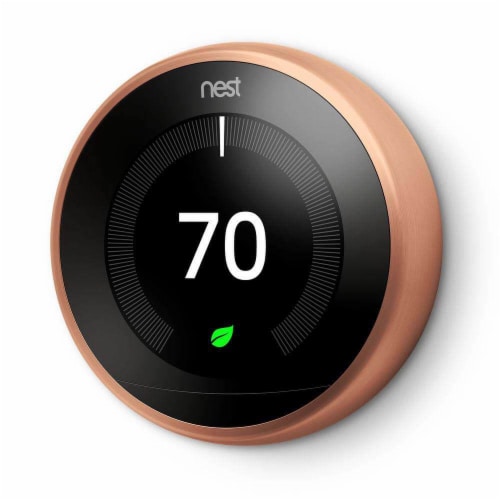 Google Nest T3021US Learning Thermostat 3rd Gen - Copper Perspective: top