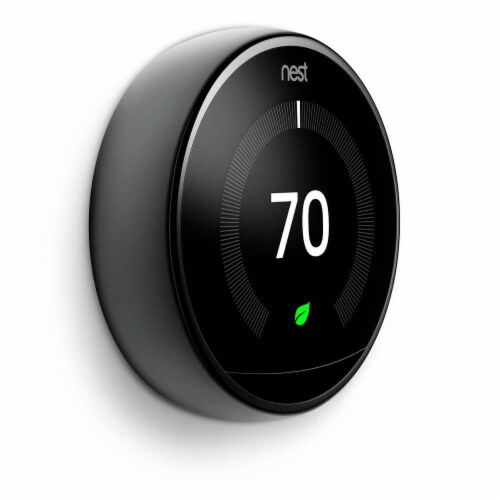 Google Nest T3018US Learning Thermostat 3rd Gen - Mirror Black Perspective: top