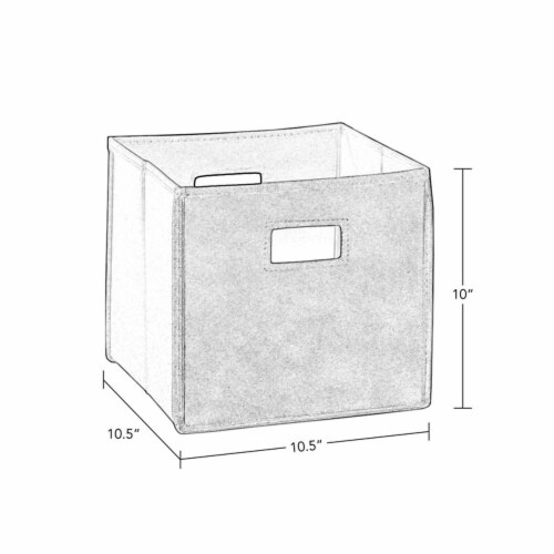 RiverRidge 2-Piece Traditional Fabric Folding Storage Bin Set in Taupe Gray Perspective: top