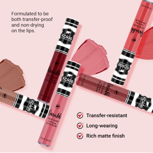 Kokie Professional Kissable Liquid Lipstick Rich Matte Finish VM586 Blow a Kiss Perspective: top