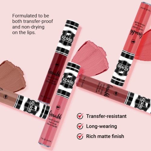 Kokie Professional Kissable Liquid Lipstick Rich Matte Finish VM837 Henna Perspective: top