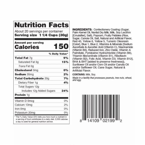 Cereal Pop Fruity Pebbles Popcorn (20 Ounce) Perspective: top