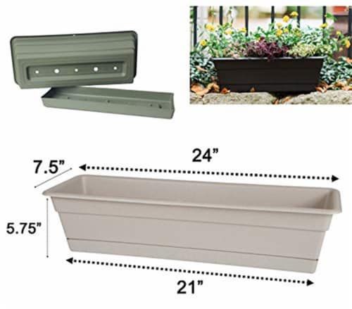 Bloem Dura Cotta 24 In. Plastic Chocolate Flower Box DCBT24-45 Perspective: top