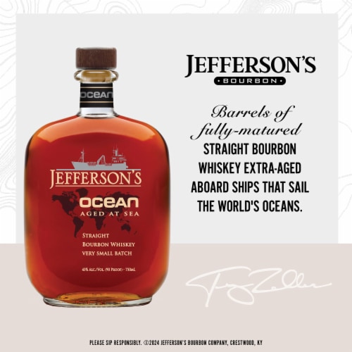 Jefferson's Ocean Aged at Sea Very Small Batch Kentucky Straight Bourbon Whiskey Perspective: top