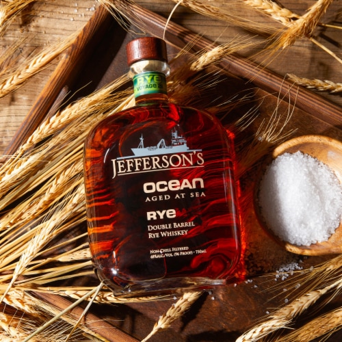 Jefferson's Ocean Aged at Sea Double Barrel Kentucky Rye Whiskey Perspective: top