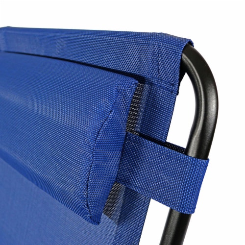 Sunnydaze Zero Gravity Lounge Chair with Pillow and Cup Holder - Navy Blue Perspective: top