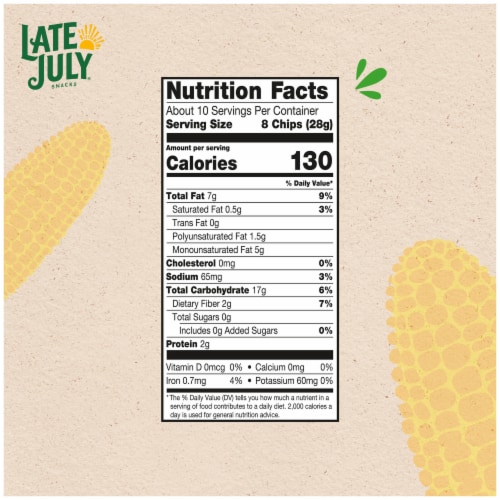 Late July® Organic Sea Salt Thin and Crispy Tortilla Chips Perspective: top