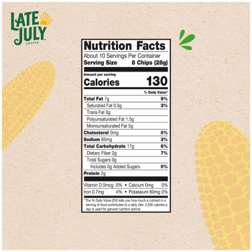 Late July® Organic Sea Salt Thin and Crispy Tortilla Chips Perspective: top