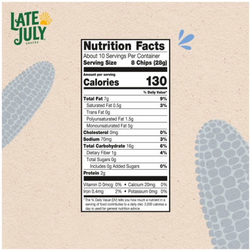 Late July® Thin & Crispy Organic Blue Corn Tortilla Chips Perspective: top