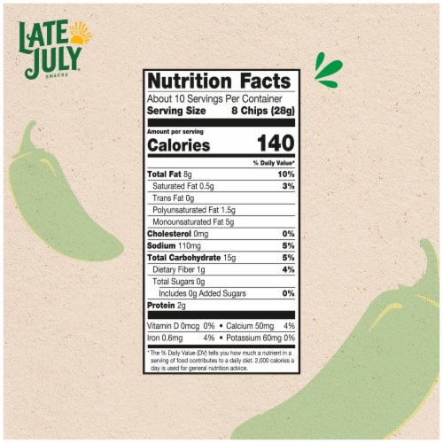 Late July® Snacks Organic Jalapeno & Lime Tortilla Chips Perspective: top