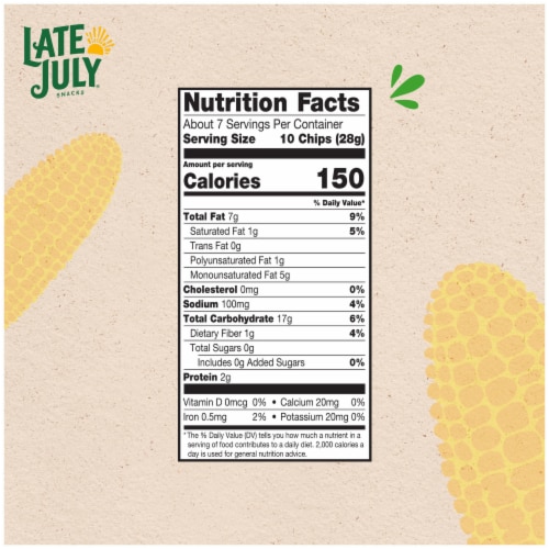 Late July Snacks Dippers Organic White Corn Tortilla Chips Perspective: top