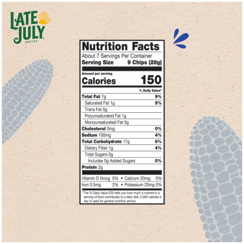 Late July Snacks Dippers Organic Blue Corn Tortilla Chips Perspective: top