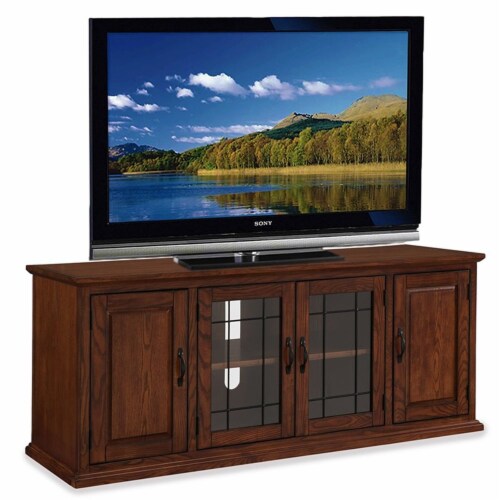 Leick Furniture Riley Holliday 60 TV Stand in Burnished Oak 1