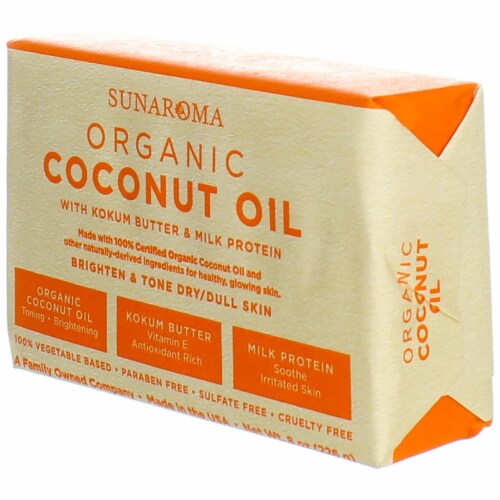 Sunaroma Organic Coconut Oil Body Bar Soap Perspective: top