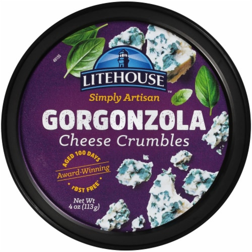 Litehouse Simply Artisan Gorgonzola Cheese Crumbles Perspective: top