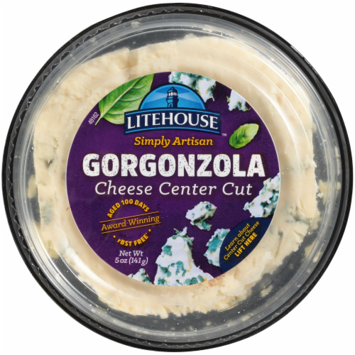 Litehouse Simply Artisan Gorgonzola Cheese Center Cut Perspective: top