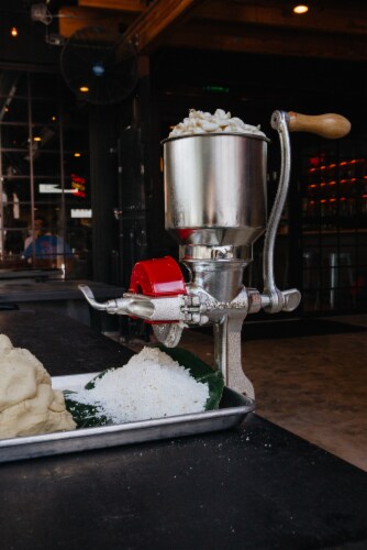 Victoria Cast Iron Grain Grinder Perspective: top